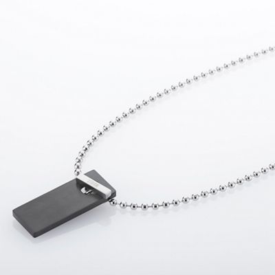 Black KEMPA rectangular tag pendant